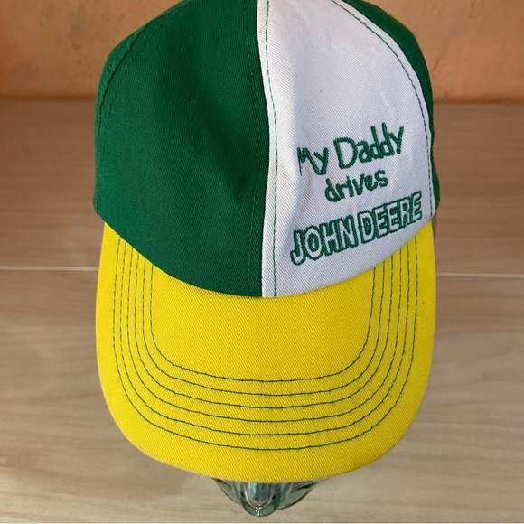 My Daddy Drives John Deere Children’s Hat Cap White Green Boy/Girl Tractor Ranch - Picture 4 of 5